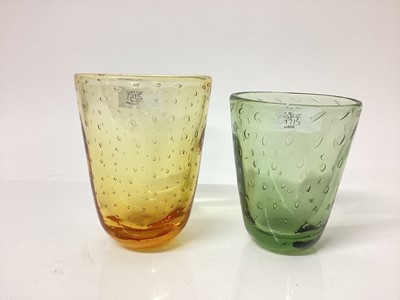 Lot 1215 - Two Whitefriars controlled bubble vases and other glassware (6)