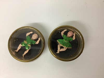 Lot 2108 - Victorian cuffs buttons including an unusual pair female amd male dancers