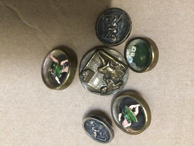 Lot 2108 - Victorian cuffs buttons including an unusual pair female amd male dancers