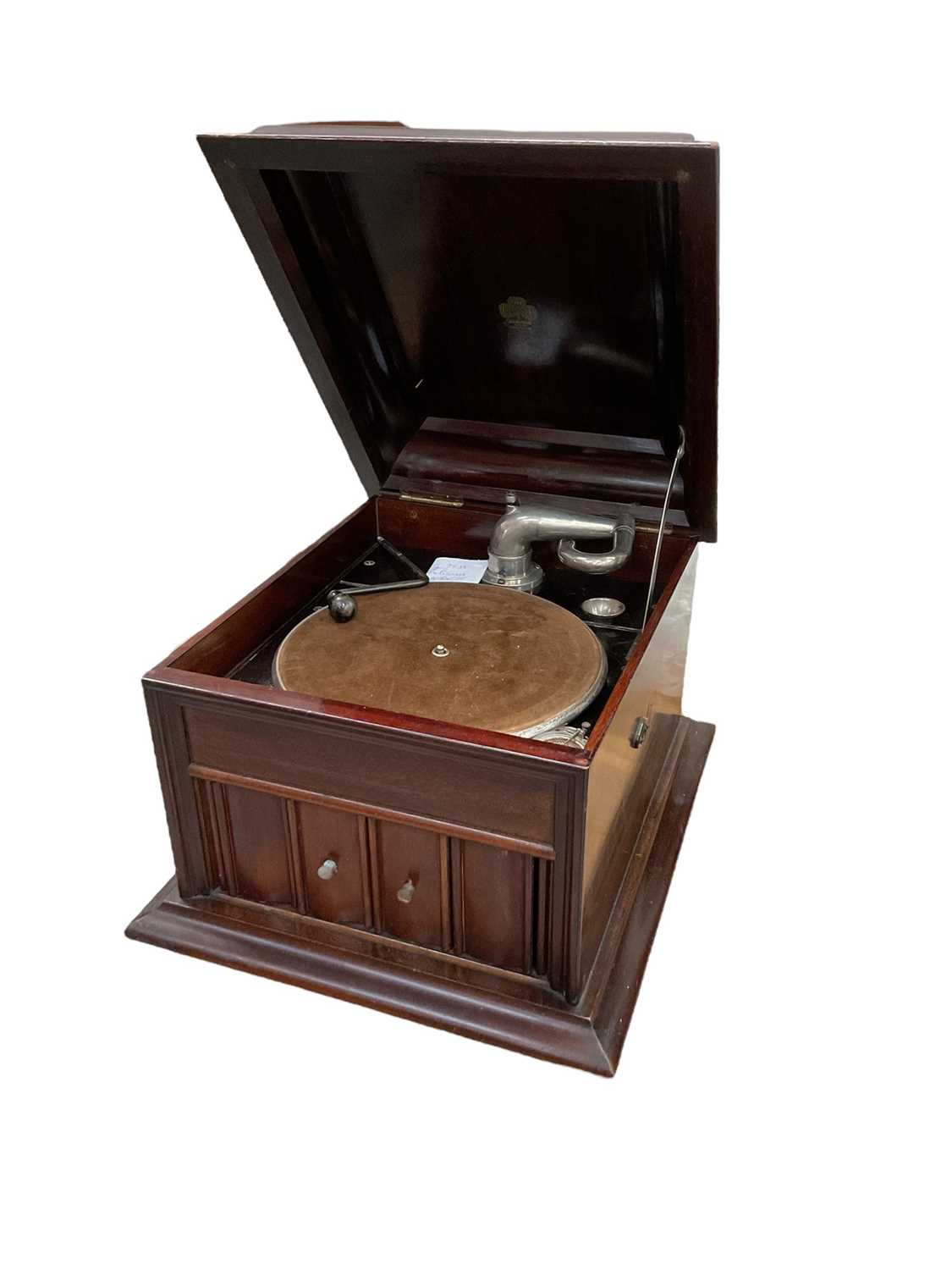 Lot 2212 - The Celeste - mahogany cased gramophone with group of records