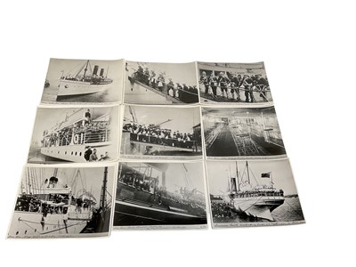 Lot 746 - Group of 17 Reproduced Boer War photographs showing troops leaving on ships, together with some pictures on board.