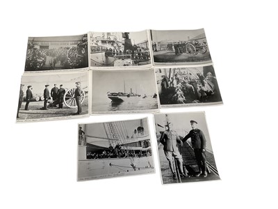 Lot 746 - Group of 17 Reproduced Boer War photographs showing troops leaving on ships, together with some pictures on board.