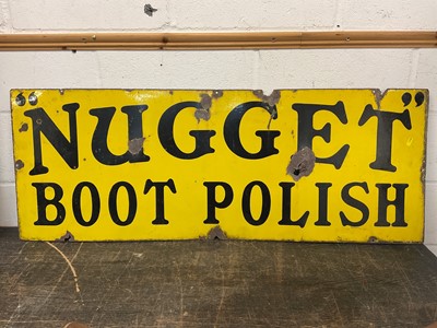 Lot 2446 - Large original 'Nugget Boot Polish' enamel sign, 122cm x 45cm