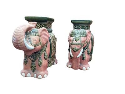 Lot 1433 - Pair of Chinese elephant form garden seats