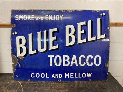 Lot 2447 - Large original Blue Bell Tobacco enamel sign, 101.5cm x 75.5cm