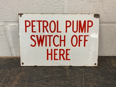 Lot 2449 - Vintage enamel 'Petrol Pump' sign, 30.5cm x 20cm