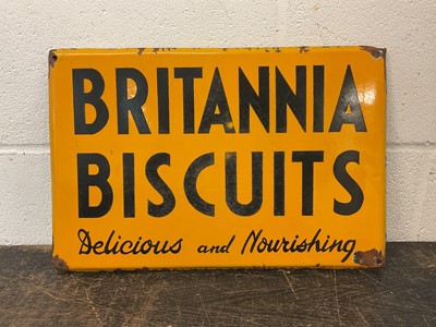 Lot 2453 - Britannia Biscuits enamel sign, 45cm x 30cm
