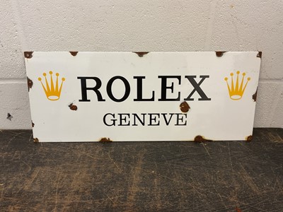 Lot 2457 - Reproduction Rolex enamel sign, 60cm x 24cm