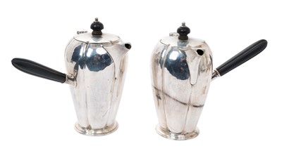 Lot 290 - 1930s silver café au lait set