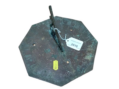 Lot 2510 - Antique copper sundial