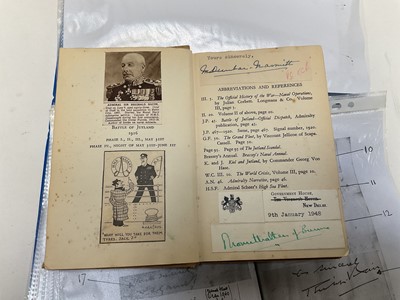 Lot 785 - Of Naval interest, The Jutland Scandal by Admiral Sir Reginald Bacon, signed by 33 Naval and Military personalities including Lord Mountbatten, Shalto Douglas, FM Birdwood with research