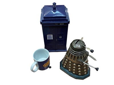 Lot 1981 - BBC Dr Who Dalek Emporer, Dalek money box, Tardis & other related items