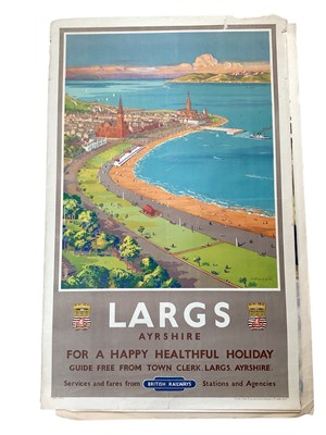 Lot 2516 - Original British Railways poster for Largs, with artwork by Montague B. Black, printed by London Lithographic Co., the sheet measuring 101cm x 63cm