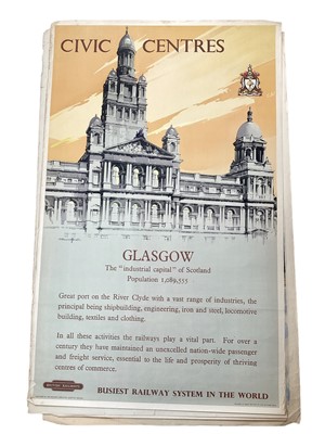 Lot 2517 - Original British Railways Glasgow poster, printed by the Baynard Press, the sheet measuring 101cm x 63cm