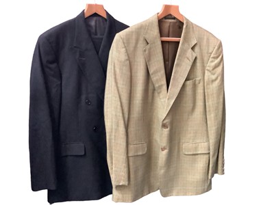 Lot 2116 - Burberry Men's wool suit Stockwood  two piece Size 42L  waist 36 , plus a Burberry green check jacket.