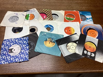 Lot 2209 - Box of single records including Capitols, Impressions, Isley Brothers, Bob Dylan, Crystals, Beatles, Elvis Presley, Cliff Richard, Everly Brothers etc