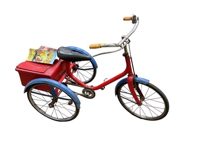 Lot 2550 - Vintage tricycle (this bike was featured in book 'From When I Can Remember' by Pixie Farthing, and is illustrated on the cover sleeve