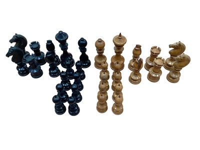 Lot 2530 - Gold quality Staunton type chess set, the king 10cm high