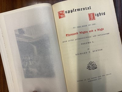 Lot 1741 - 1001 Arabian Nights - complete ten volume set and complete seven volume supplementary set, all privately published in the 1880s, numbered 883/1000