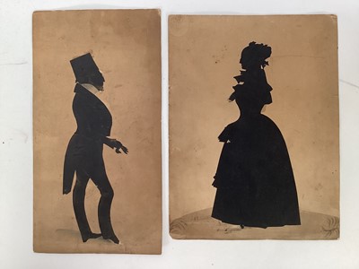 Lot 1493 - Victorian ledger containing to 19th century silhouettes, other early 20th century examples