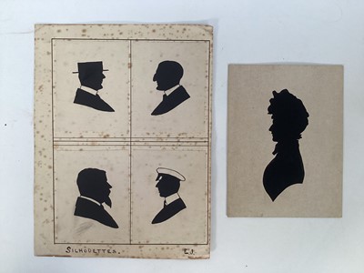 Lot 1493 - Victorian ledger containing to 19th century silhouettes, other early 20th century examples