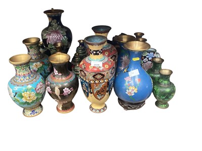 Lot 2538 - Group of Chinese and Japanese cloisonné vases