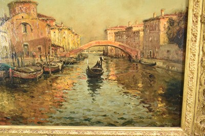 Lot 887 - *Georges Noël Bouvard (1912-1972) oil on canvas - Venetian Canal, signed Marc Aldine, 50cm x 65cm, in gilt frame