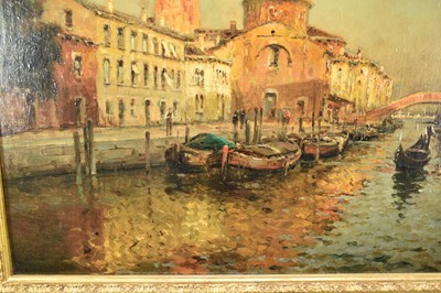 Lot 887 - *Georges Noël Bouvard (1912-1972) oil on canvas - Venetian Canal, signed Marc Aldine, 50cm x 65cm, in gilt frame