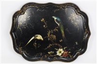 Lot 766 - Early Victorian papier mâché tray - boldly...