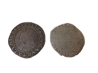 Lot 491 - G.B. - Silver hammered coins to include Elizabeth I Shilling m/m 'A' circa 1582-1584 (N.B. Striking weakness) otherwise F-GF and Charles I Shilling m/m star circa 1640-1641 poor-fair (2 coins)
