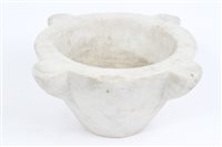 Lot 769 - Large 19th century carved mortar, 39cm wide x...