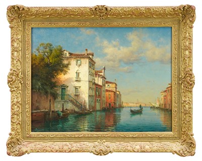 Lot 890 - *Georges Noël Bouvard (1912-1972) oil on canvas - Venetian Canal, signed Bouvard, 46cm x 61cm, in gilt frame