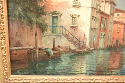 Lot 1110 - *Georges Noël Bouvard (1912-1972) oil on canvas - Venetian Canal, signed Bouvard, 46cm x 61cm, in gilt frame
