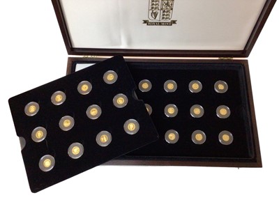 Lot 500 - World - Royal Mint Fine Gold Twenty Four coin collection, each weighing 1.244gms (24ct) (N.B. Cased with Certificates of Authenticity) (1 coin set)