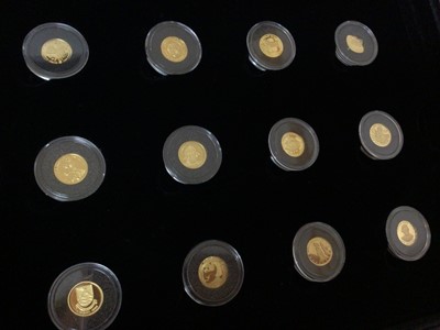 Lot 500 - World - Royal Mint Fine Gold Twenty Four coin collection, each weighing 1.244gms (24ct) (N.B. Cased with Certificates of Authenticity) (1 coin set)