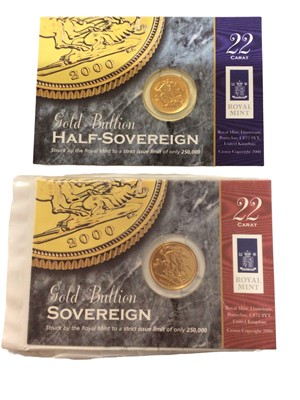 Lot 501 - G.B. - Gold Sovereign & Half Sovereign Elizabeth II 2000 UNC (N.B. In sealed packs) (2 coins)