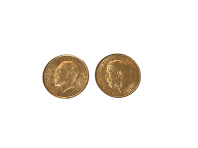 Lot 505 - G.B. - Gold Half Sovereigns George V 1914 VF & 1915 EF (2 coins)