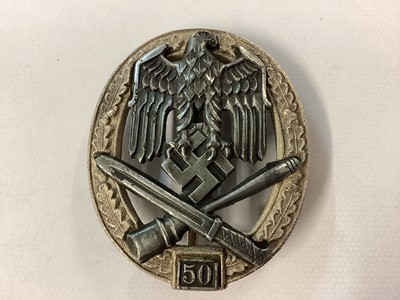 Lot 849 - Nazi General Assault 50 operations Badge with RA makers mark and board pin backing