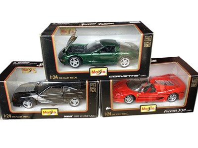 Lot 1990 - Maisto 1:24 Scale super cars, plus others (2 boxes)