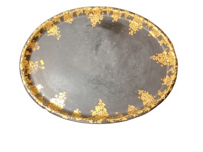 Lot 282 - Mid 19th century oval papier mâché with gilt decoration