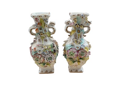 Lot 55 - Pair 19th century Coalbrookdale vases