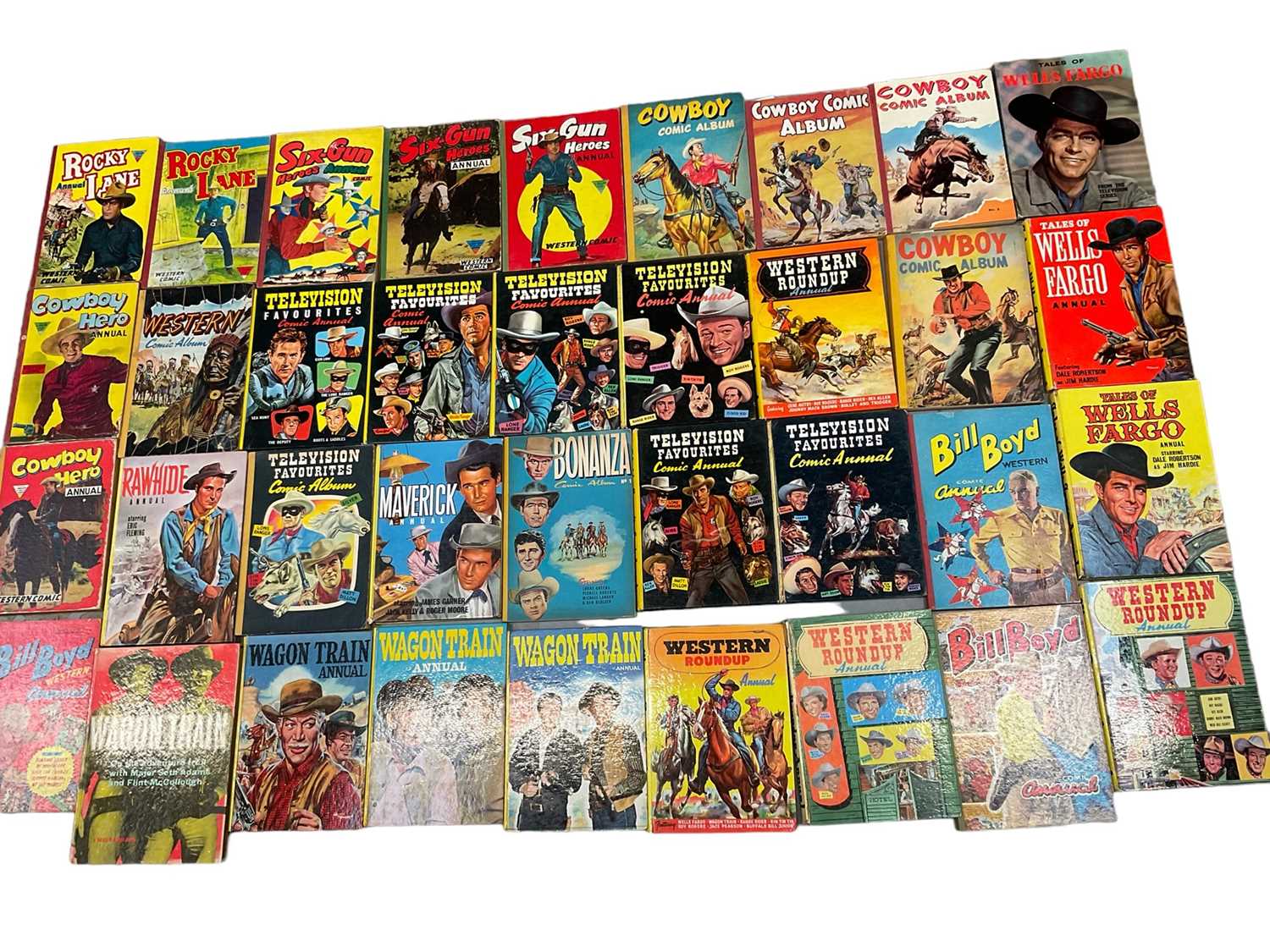 Lot 1766 - Collection of vintage Western annuals and similar, including Western Roundup, Television favourites etc