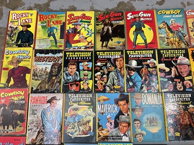 Lot 1766 - Collection of vintage Western annuals and similar, including Western Roundup, Television favourites etc