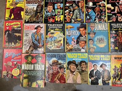 Lot 1766 - Collection of vintage Western annuals and similar, including Western Roundup, Television favourites etc