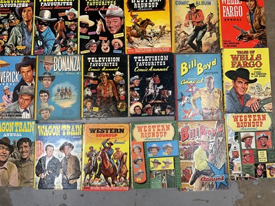 Lot 1766 - Collection of vintage Western annuals and similar, including Western Roundup, Television favourites etc