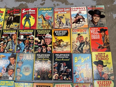 Lot 1766 - Collection of vintage Western annuals and similar, including Western Roundup, Television favourites etc