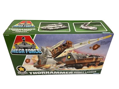 Lot 39 - Kenner (c1989) Mega Force diecast V-Rocs Combat Vehicles including Thorhammer (Mobile Launch Complex) & Stratofortess (Air Superiority Bomber), both boxed (2)