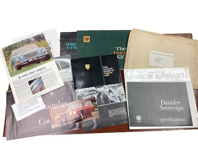 Lot 2152 - Collection of 1960s and 70s Jaguar and Daimler sales brochures, price lists and related ephemera, to include XJ6, 420G and E - Type models (approximately 12 brochures).