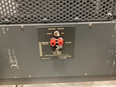Lot 2216 - Rare pair of Apogee speakers - Stage Mk 1 ESL's on dampening legs