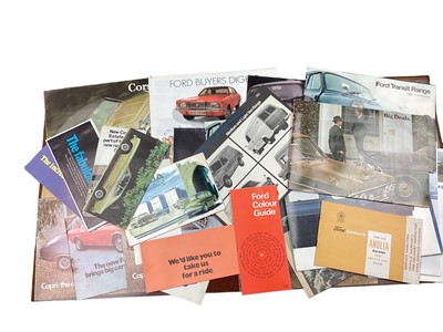 Lot 2153 - Collection of 1960s and 70s Ford sales brochures, price lists and related ephemera, to include Capri, Consul and Escort Sport models (approximately 28 brochures).